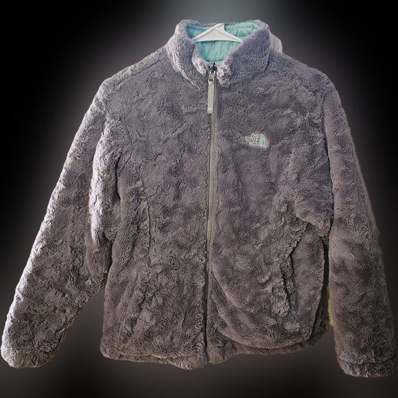 The North Face-Girls-Kids-Size 18-Teal-Reversible Mossbud‎ Swirl Jacket - Picture 3 of 5